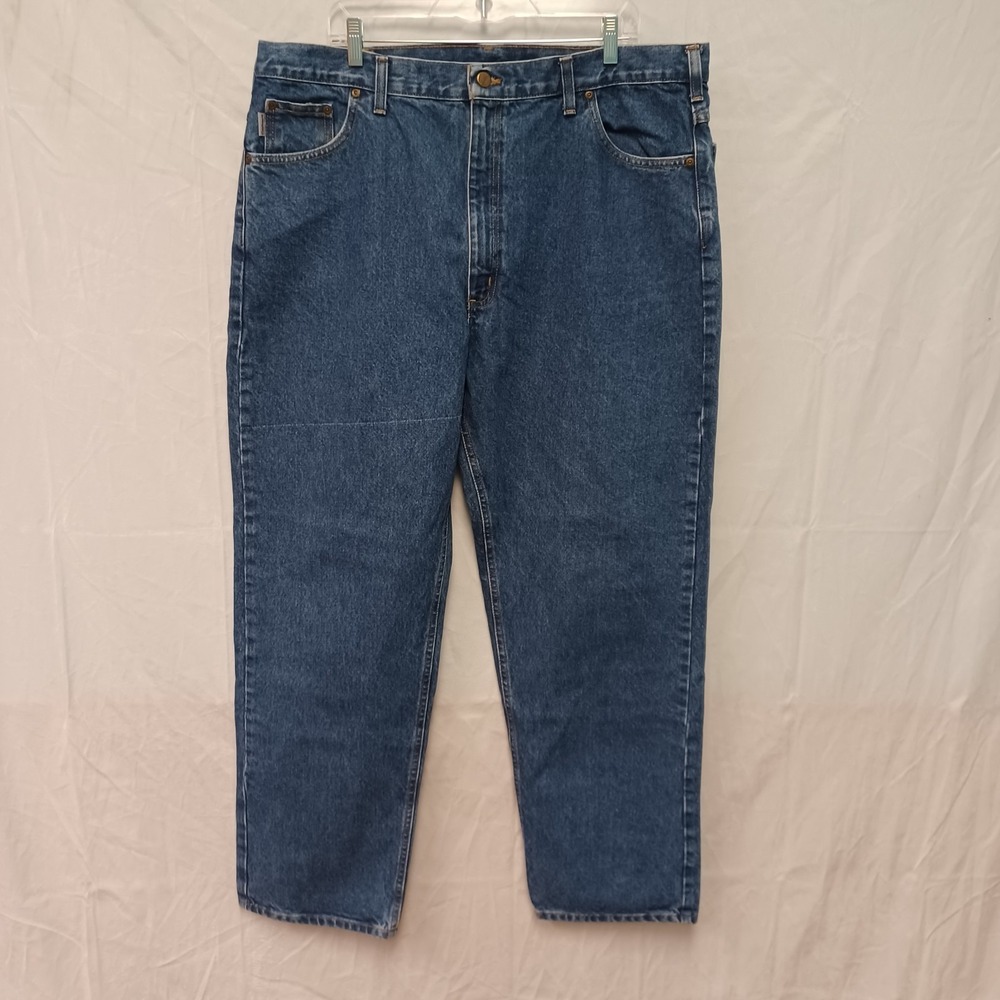 Carhartt B160-DST Relaxed‎ Fit Straight Baggy Blue Jeans Work Mens Size 42X32
